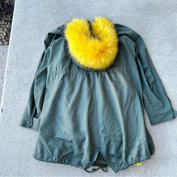 Zara Faux Fur Trimmed Hooded Parka Womens Medium - Picture 7 of 10